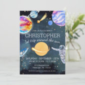 Invitation 1re Voyage aquarelle Espace extra-atmosphérique 1e (Debout devant)