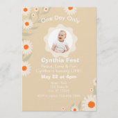 Invitation 1st Birthday Daisy Fest, with Picture (Devant)