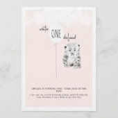 Invitation 1st Birthday Winter Wonderland Leopard Birthday  (Devant)