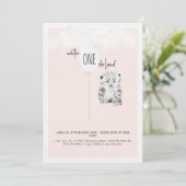 Invitation 1st Birthday Winter Wonderland Leopard Birthday  (Debout devant)