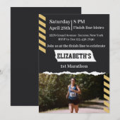 Invitation 1st Marathon Runner First Running Sport 26 2 Party (Devant / Derrière)