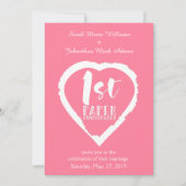 Invitation 1ST paper wedding anniversary heart (Devant)