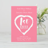 Invitation 1ST paper wedding anniversary heart (Debout devant)
