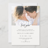 Invitation 1st Wedding Anniversary - First Year with Photo (Devant)