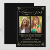 Invitation 2013 élégant chic de photo d'obtention (Devant / Derrière)
