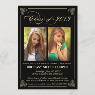 Invitation 2013 élégant chic de photo d'obtention
