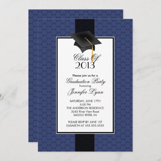 Invitation 2013 moderne de fête de remise des (Devant / Derrière)