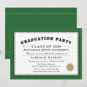 Invitation 2014 vert de fête de remise des (Devant / Derrière)