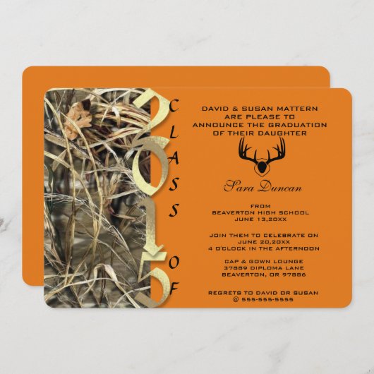 Invitation 2015 élégante classique mignonne (Devant / Derrière)