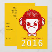 Invitation 2016 année du singe (bowtie) (Devant / Derrière)