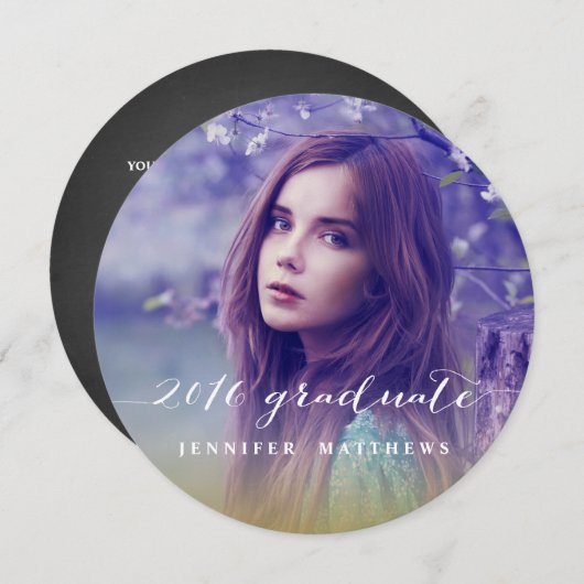 Invitation 2016 simple de fête de remise des (Devant / Derrière)