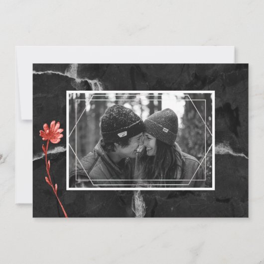 Invitation 2019 Corail Turquoise Botanique Noir Mariage (Dos)