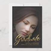 Invitation 2019 Graduate Gold Script Full Photo Overlay (Devant)