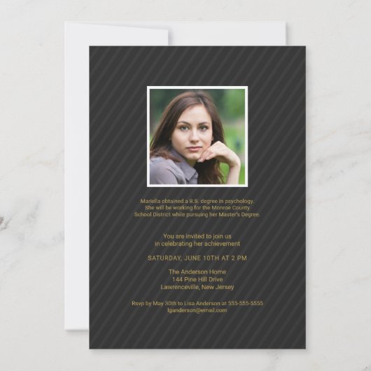 Invitation 2019 Graduate Gold Script Full Photo Overlay (Dos)