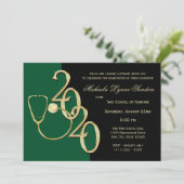 Invitation 2020 Infirmière Médicale Diplôme d'or vert (Debout devant)