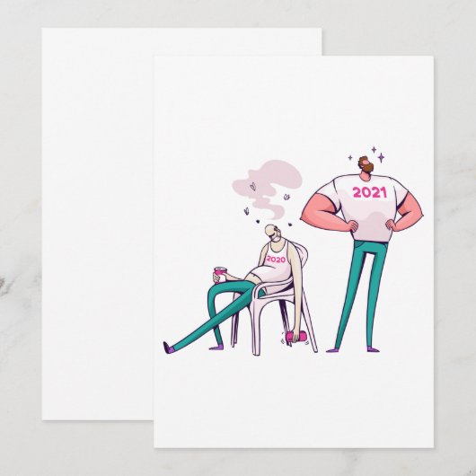 Invitation 2020 vs 2021 drôle (Devant / Derrière)