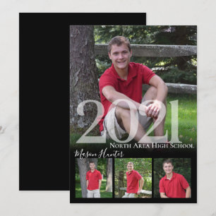 Invitation 2021 Senior Memories Quad Photo Graduation