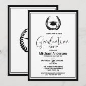 Invitation 2022 Black Border Graduation Party (Devant / Derrière)