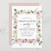 2022 Dusty Pink Graduation Floral Greenery