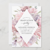 Invitation 2022 Graduation Boho Dusty rose violet (Devant)