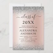 Invitation 2022 Parties scintillant de diplôme Rose or rose a (Devant)