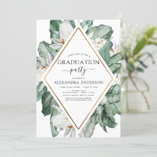 Invitation 2022 Tropical Graduation Magnolia Floral