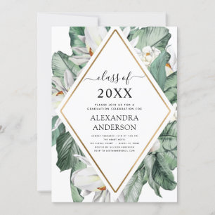 Invitation 2022 Tropical Graduation Magnolia Floral