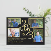 Invitation 2023 Graduation Classe de Quad Photo Black (Debout devant)