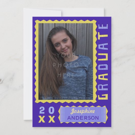 Invitation 2023 Graduation Party Photo mignonne violet mood j (Devant)
