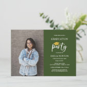 Invitation 2023 Green Gold Photo Graduation Party (Debout devant)