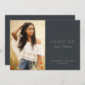 Invitation 2023 Modern Classic One Photo Graduation Party (Devant / Derrière)