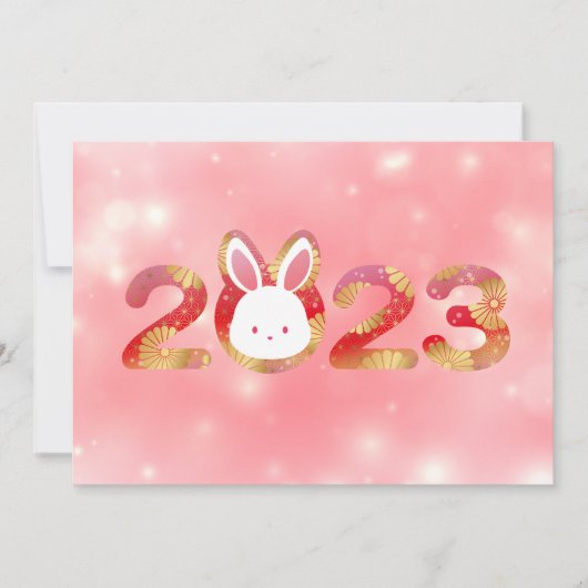 Invitation 2023, Nouvel An Chinois, Lapin (Devant)