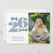 Invitation 2024 Diplôme de Photo Typographie d'écriture manus (Devant)