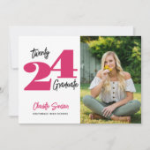 Invitation 2024 Diplôme de Photo Typographie d'écriture manus (Devant)