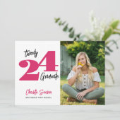 Invitation 2024 Diplôme de Photo Typographie d'écriture manus (Debout devant)