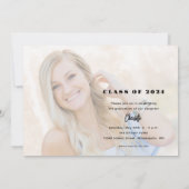 Invitation 2024 Diplôme de Photo Typographie d'écriture manus (Dos)