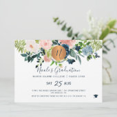 Invitation 2024 Fête de graduation PHOTO élégante florale (Debout devant)