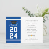 Invitation 2024 Graduate Photo Blue Graduation Party (Debout devant)