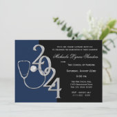 Invitation 2024 Infirmière Médicale Graduation en campagne bl (Debout devant)