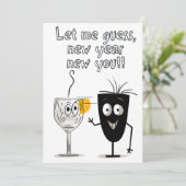 Invitation 2024 Joyeux Nouvel An Sarcastique Mème drôle (Debout devant)