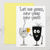 Invitation 2024 Joyeux Nouvel An Sarcastique Mème drôle (Devant / Derrière)