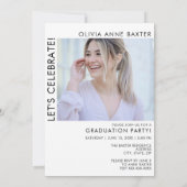 Invitation 2024 Modern Minimal Photo Graduation Party (Dos)