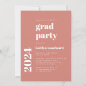 Invitation 2024 Photo Bold Typographie Terracotta Grad Party (Devant)