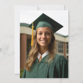 Invitation 2024 Simple moderne Green White Graduation Party (Dos)