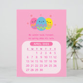 Invitation 2025 Avril Motivation mensuelle Calendrier de Pâqu (Debout devant)