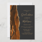 Invitation 2025 Brûlé Orange Agate Dark Graduation (Devant)