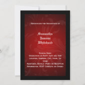 Invitation 2025 Charme noir et rouge Tassel 5x7 Graduation (Dos)