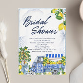 Invitation 2025 Citron Italien Bleu Douche nuptial