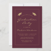 Invitation 2025 Classic Bourgogne Gold Border Graduation Part (Devant)