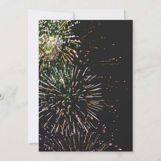Invitation 2025 du feu d'artifice du Nouvel An Eve (Dos)
